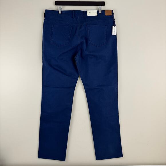 NEW Peter Millar Golf Pants Mens 40x33 Blue Chino Stretch Cotton Performance - Picture 2 of 9